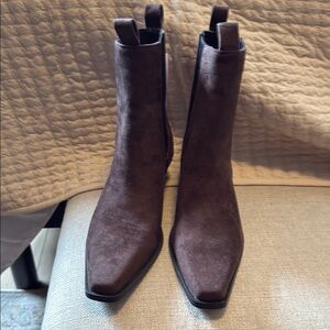 H&M Chocolate Brown Suede Ankle Boots